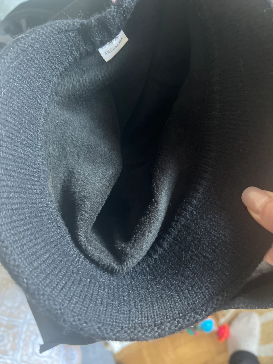 Black Acrylic/Spandex Blend Hat - photo 3