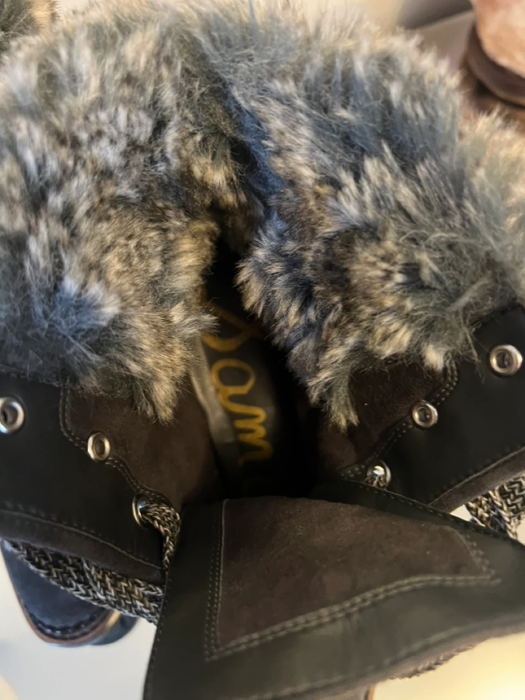 Sam Edelman Brown Suede Fur Trim Boots - photo 5
