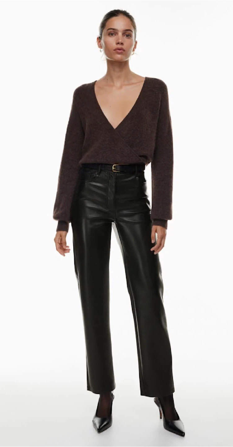 Wilfred Aritzia Black Leather Melina Pants xs - photo 2