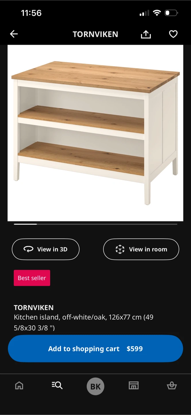 IKEA Tornviken Kitchen Island and Stools - photo 5