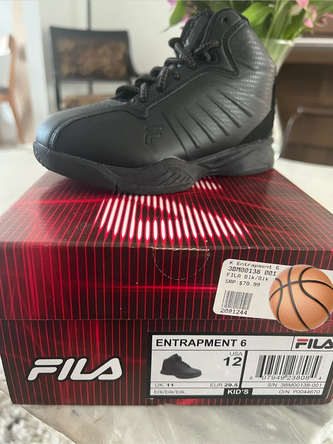 Fila Entrapment 6 Kids Black Shoes - Size 12