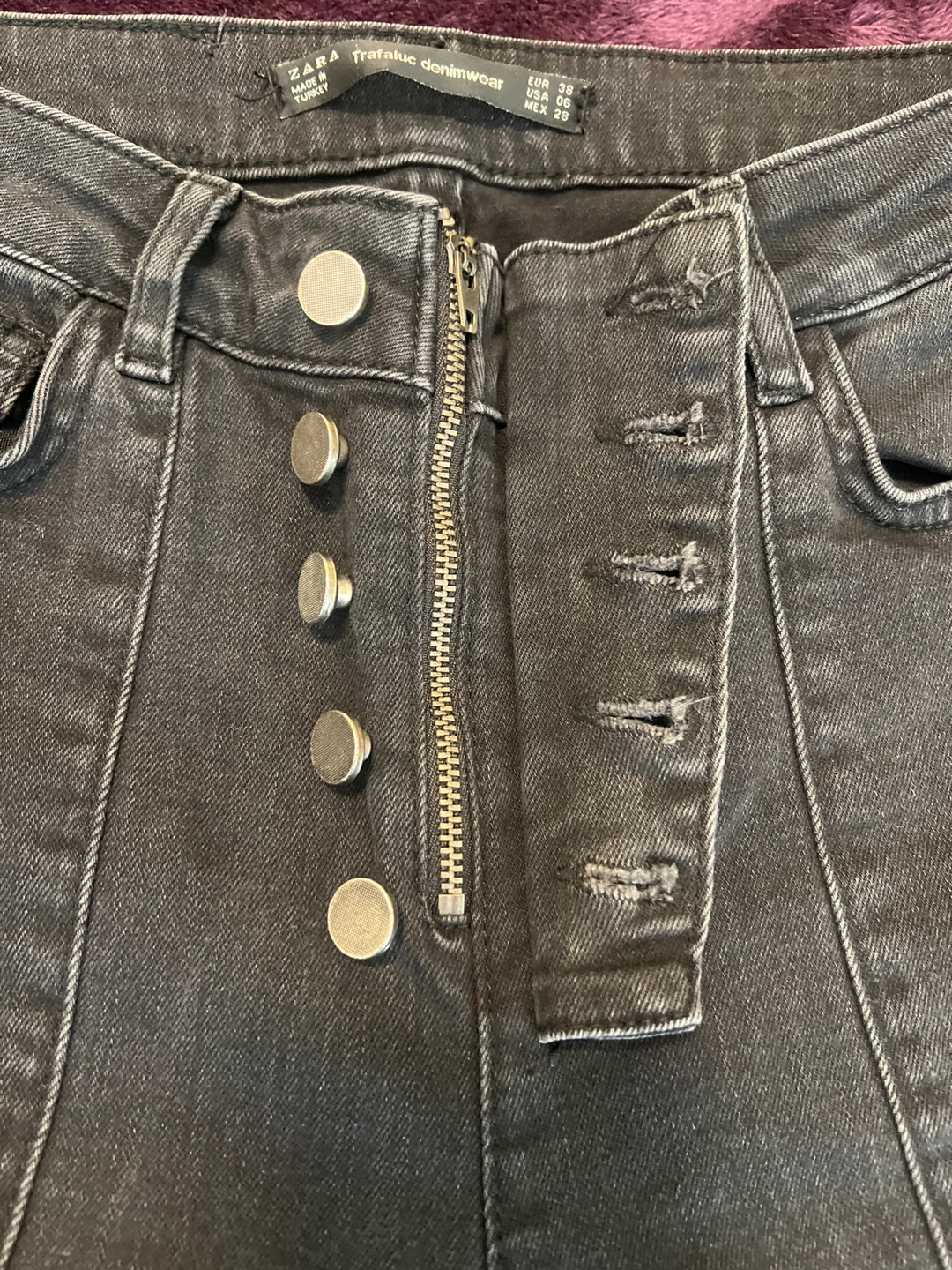 Zara Trafaluc Denimwear Black Jeans - Size 6 - photo 5