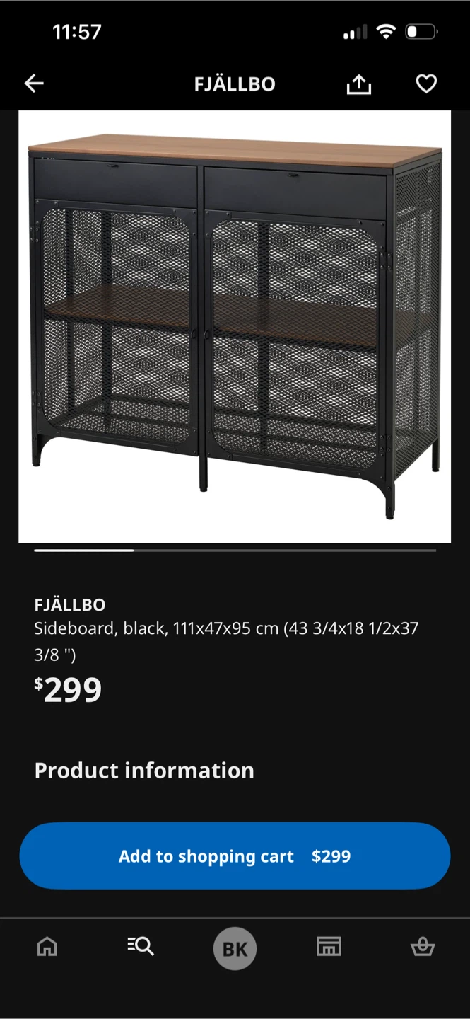 IKEA FJÄLLBO Sideboard - Black/Wood - photo 5