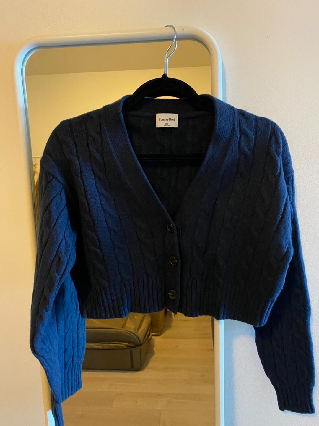 Sunday Best Cropped Cardigan - Navy Blue