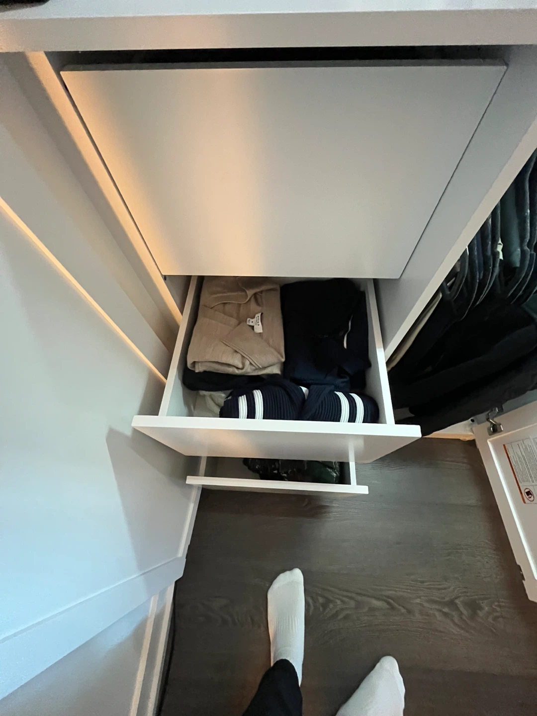Canvas Wardrobe with Pullout Mirror and Power Outlet - photo 3