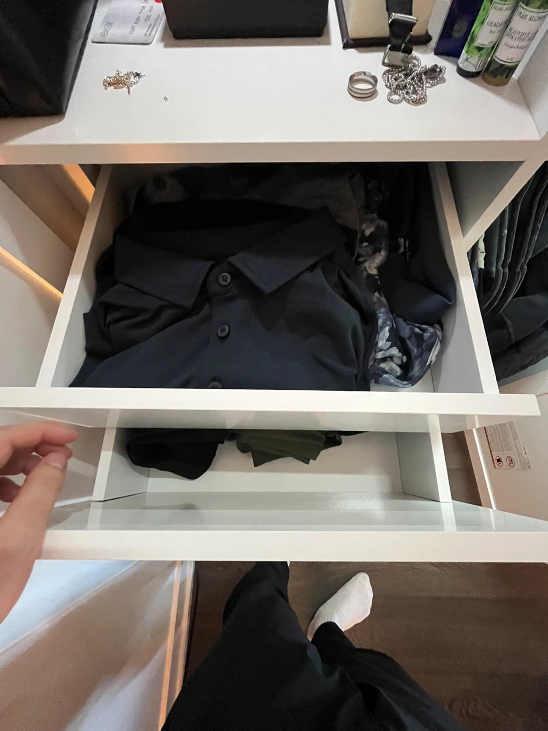 Canvas Wardrobe with Pullout Mirror and Power Outlet - photo 4
