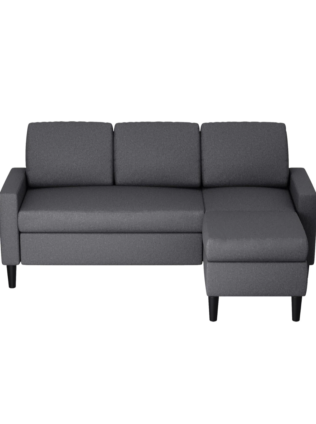 Black Sectional Sofa with Ottoman