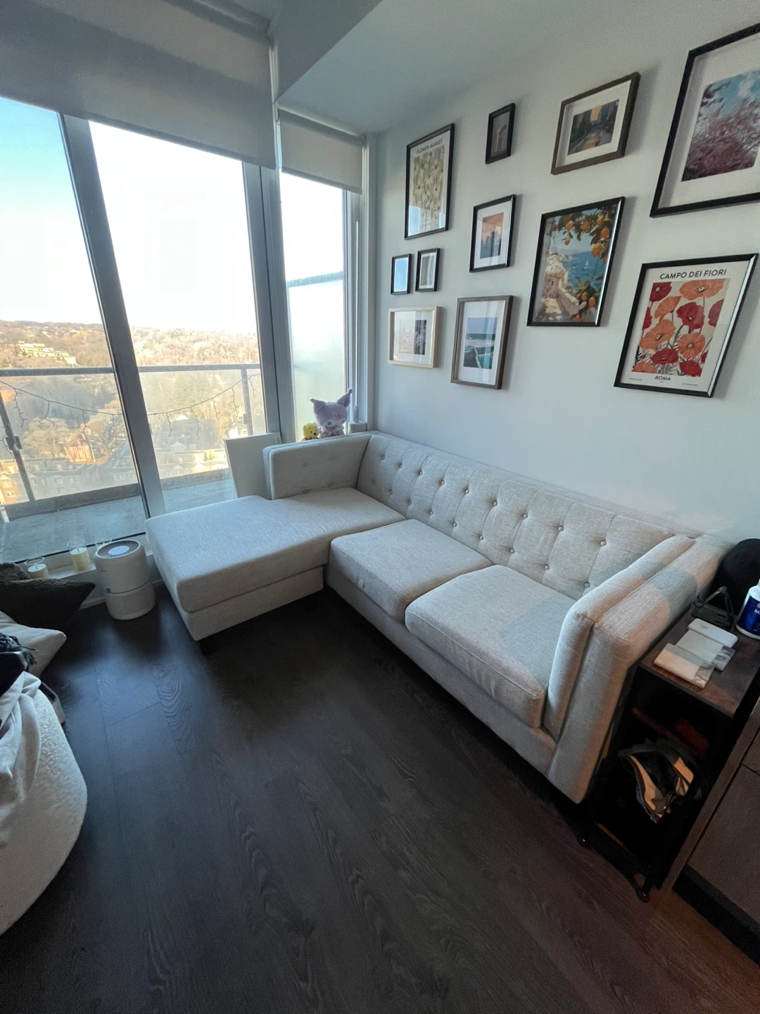 Leon's Chaise-Sofa W/Ottoman Grey