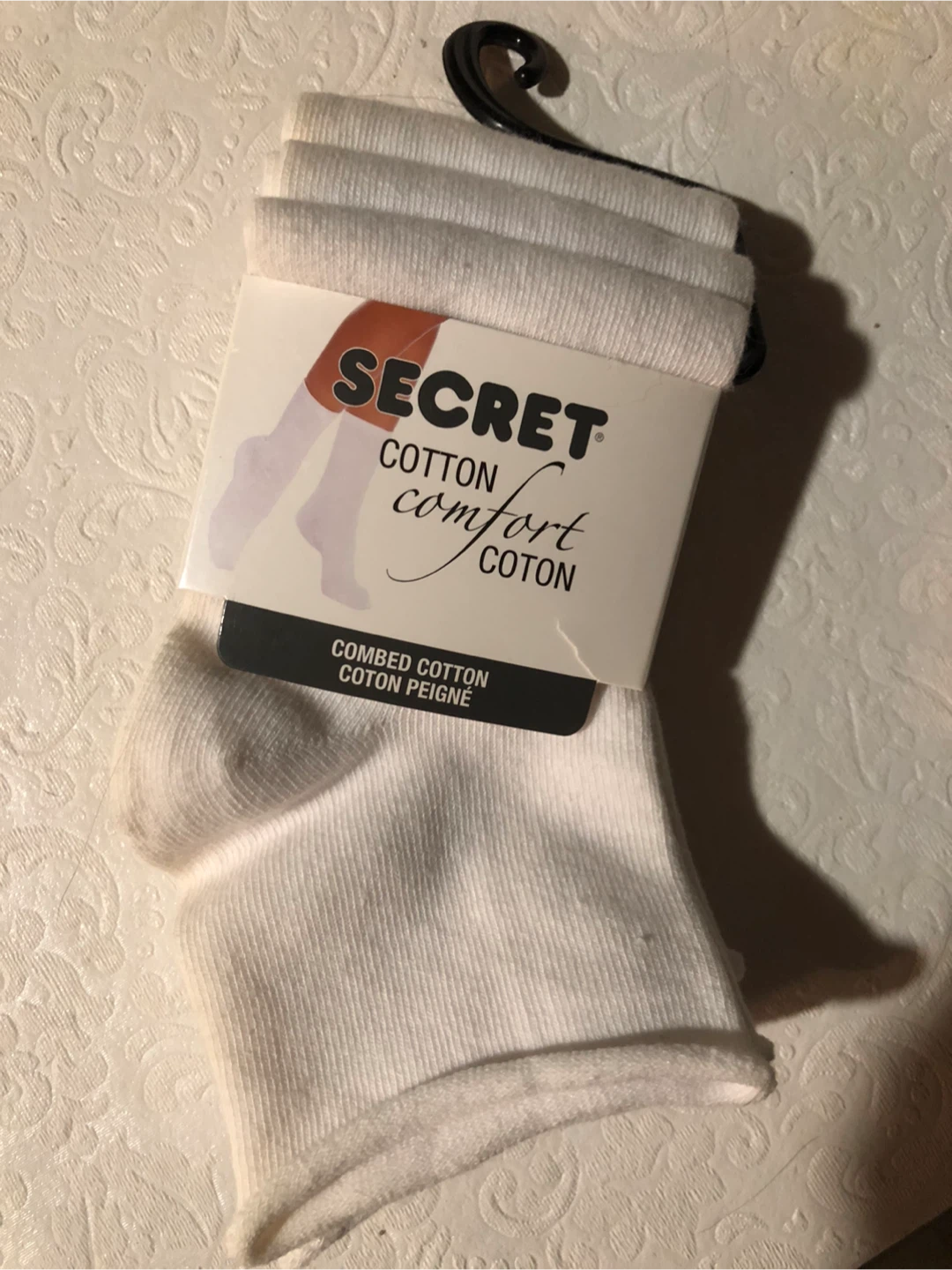 Secret Cotton Comfort Quarter Socks, Size 6-10