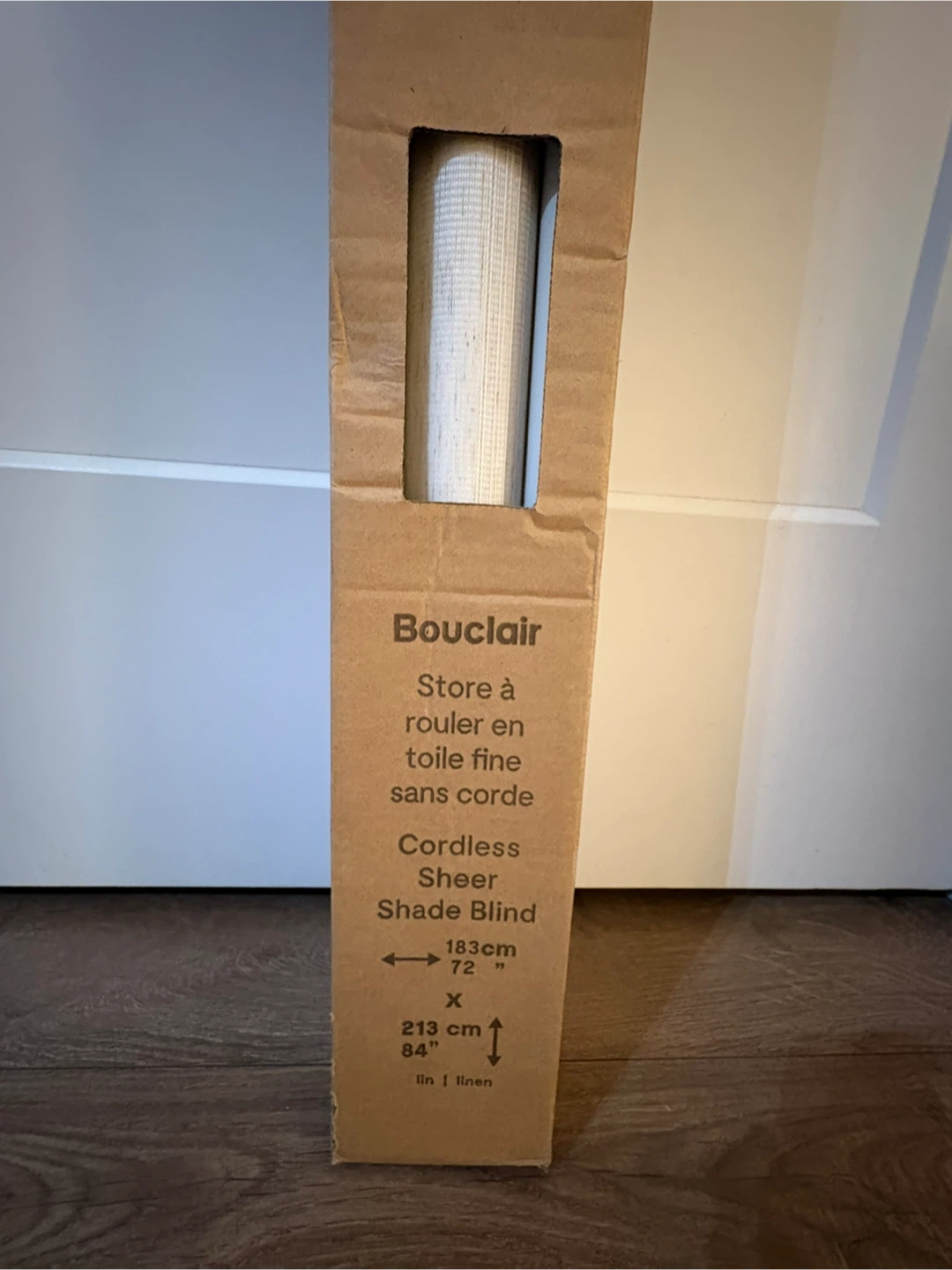 Bouclair Linen Cordless Sheer Shade Blind - New in Box!