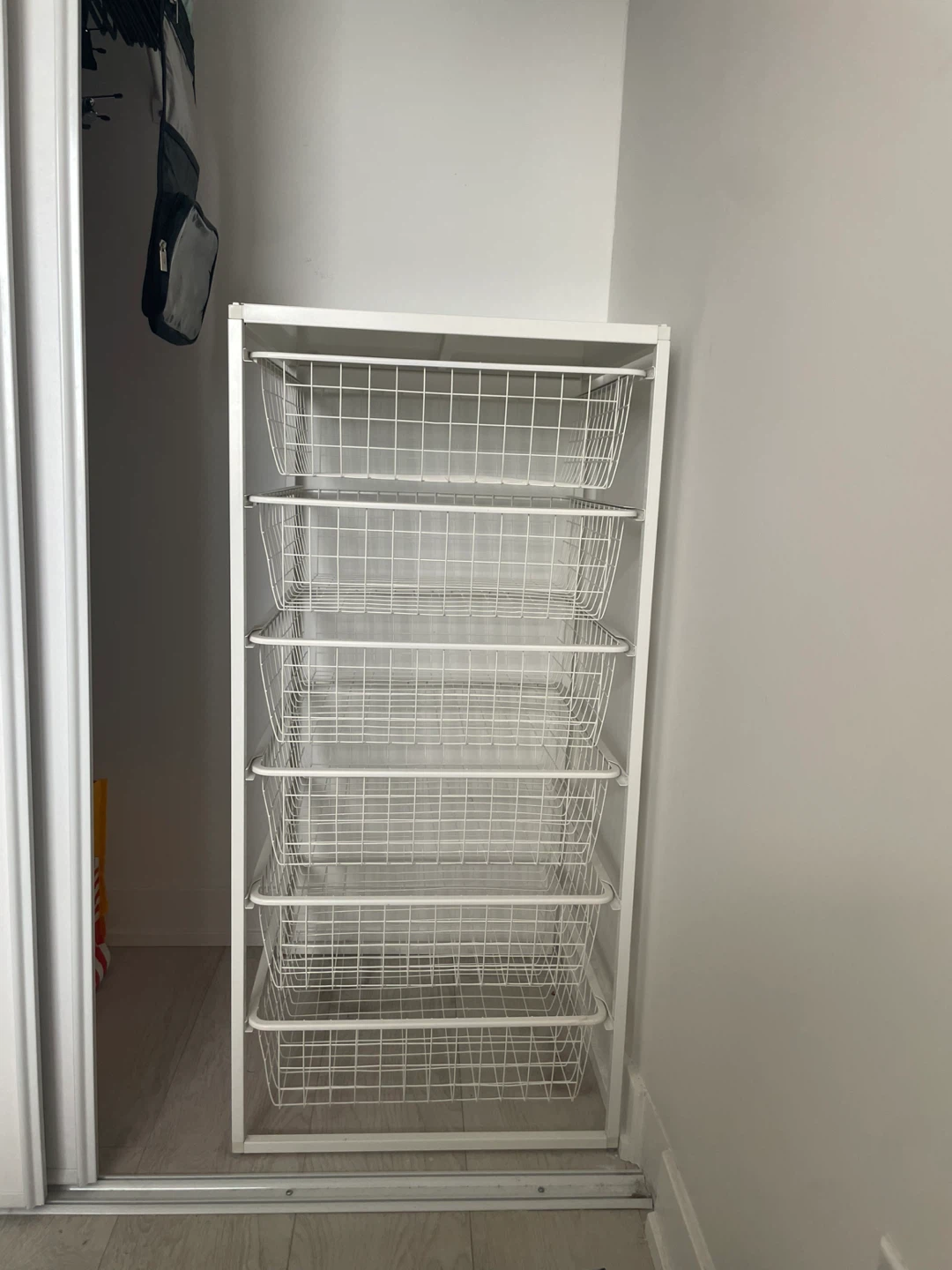 IKEA Algot White Wire Basket Storage Unit