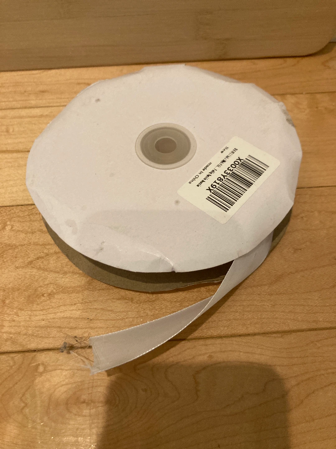 Craft Ribbon - White and Olive Green - photo 4