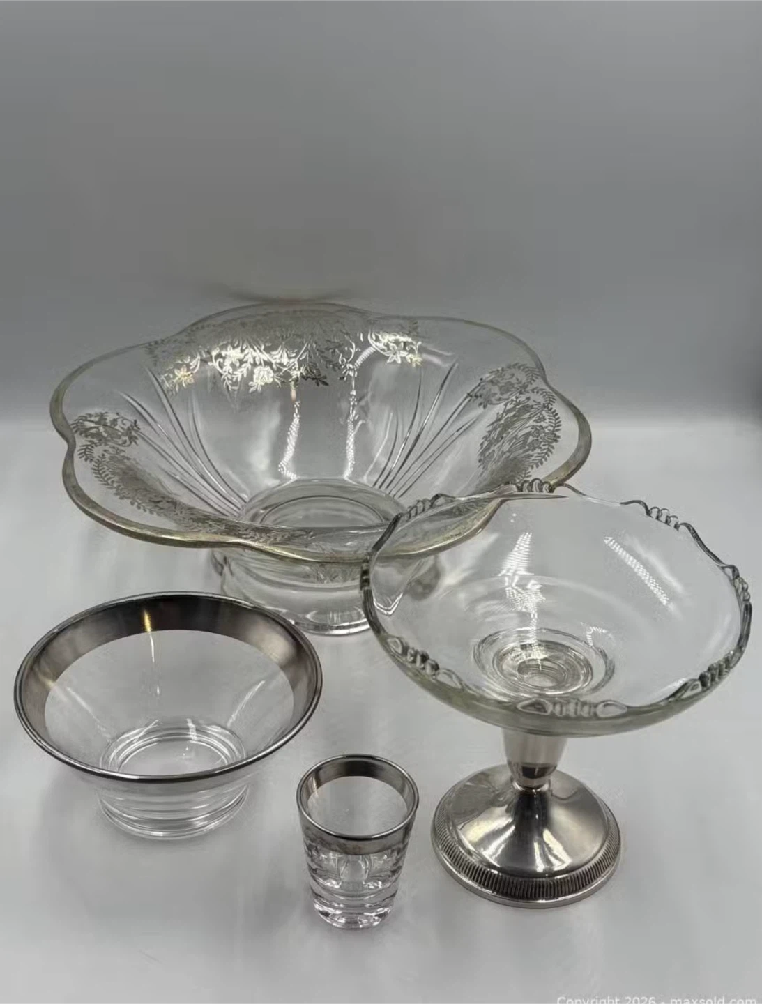 Silver Trim Glass Bowl Set - photo 4