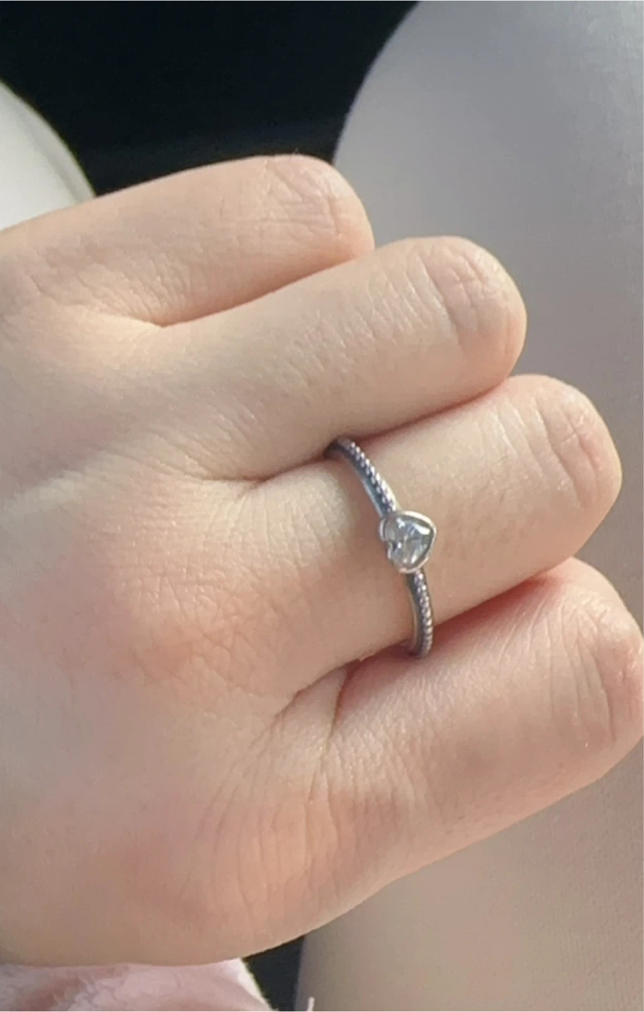 Pandora One Love Heart Ring with clear cubic zirconia