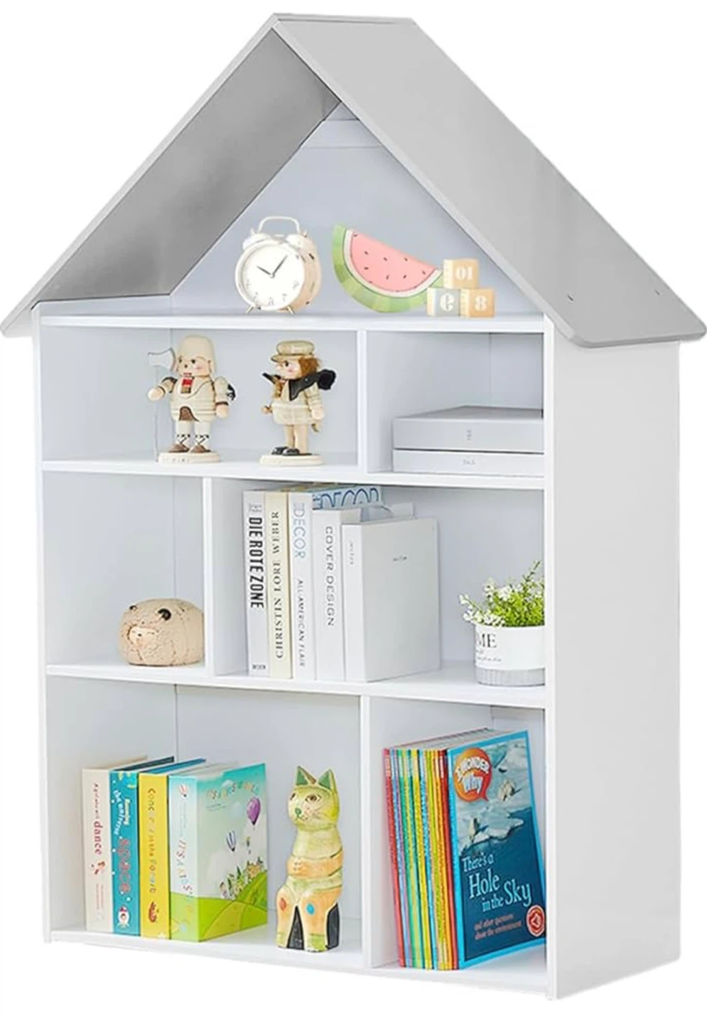 New in Box Wooden Dollhouse Bookcase 4-Tier