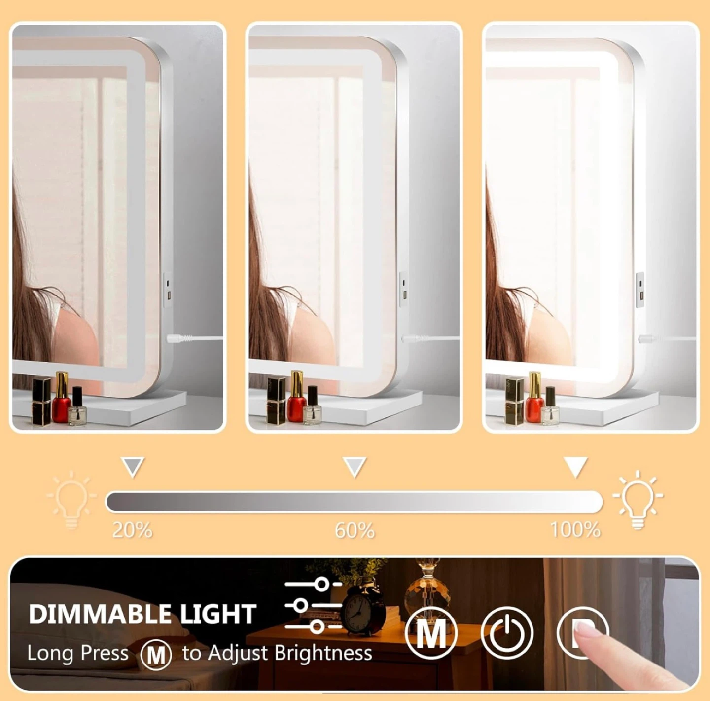 New in Box 23" x 18" Vanity Mirror with LED Lights - photo 4