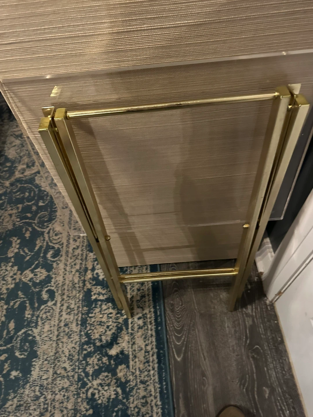 CB2Gold Metal & Acrylic Folding Tray Table - photo 2