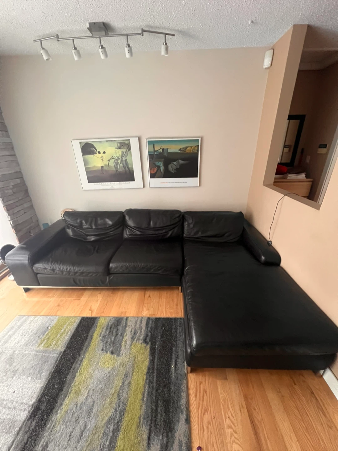 Black Leather Sectional Sofa