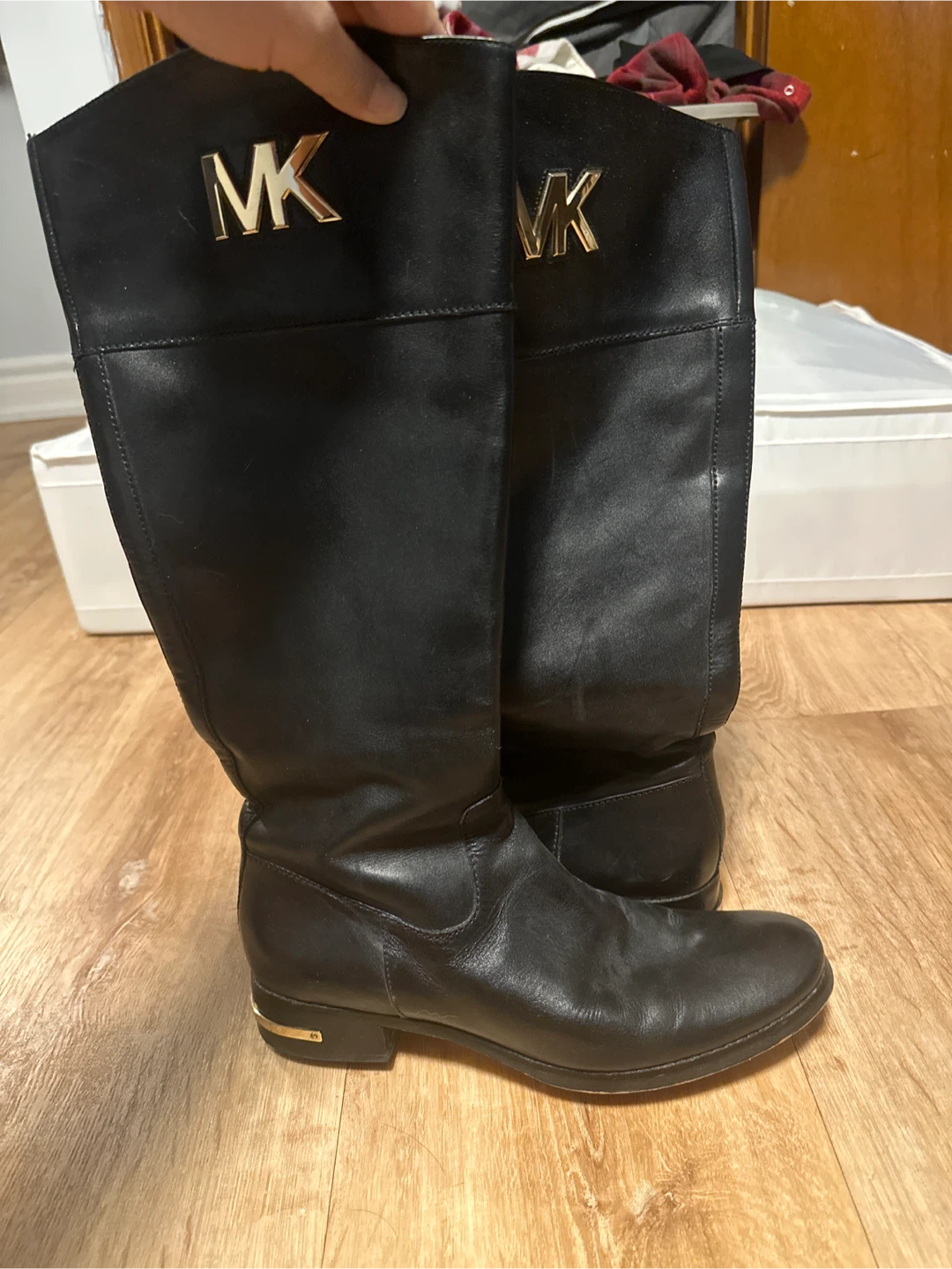 Michael Kors Black Leather Riding Boots