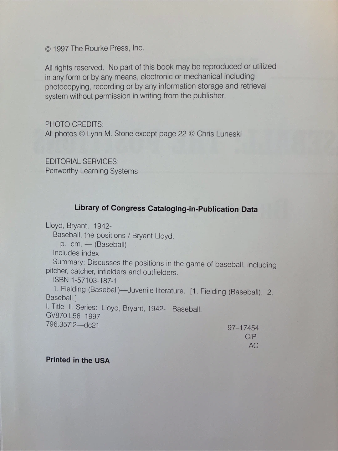 Baseball: The Positions by Bryant Lloyd - photo 5