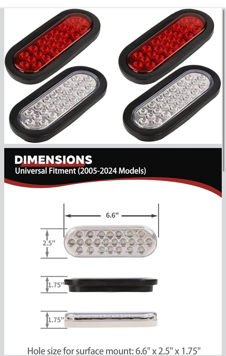 LED Tail Lights - Universal Fit (Pair)