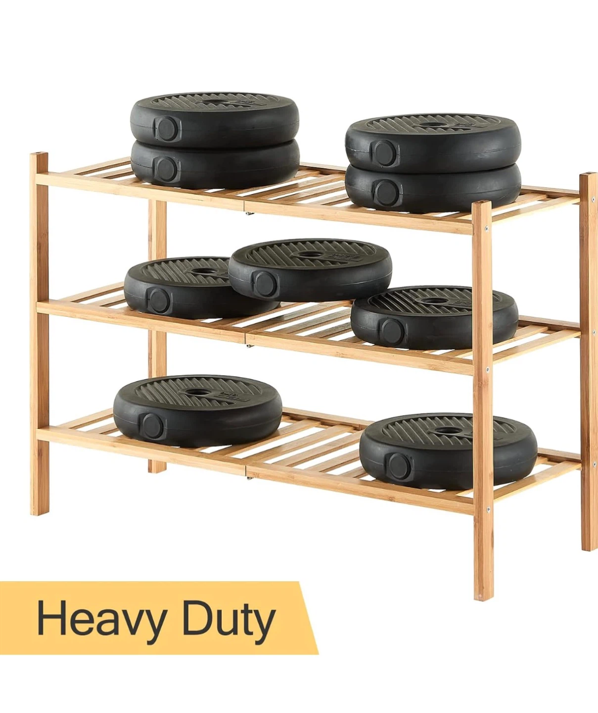 Bamboo 3-Tier Shoe Rack Shelf - photo 2