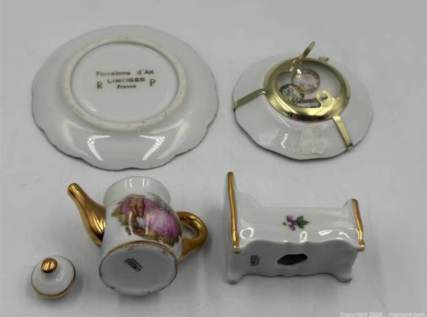 Limoges Miniature Porcelain Tea Set - photo 3