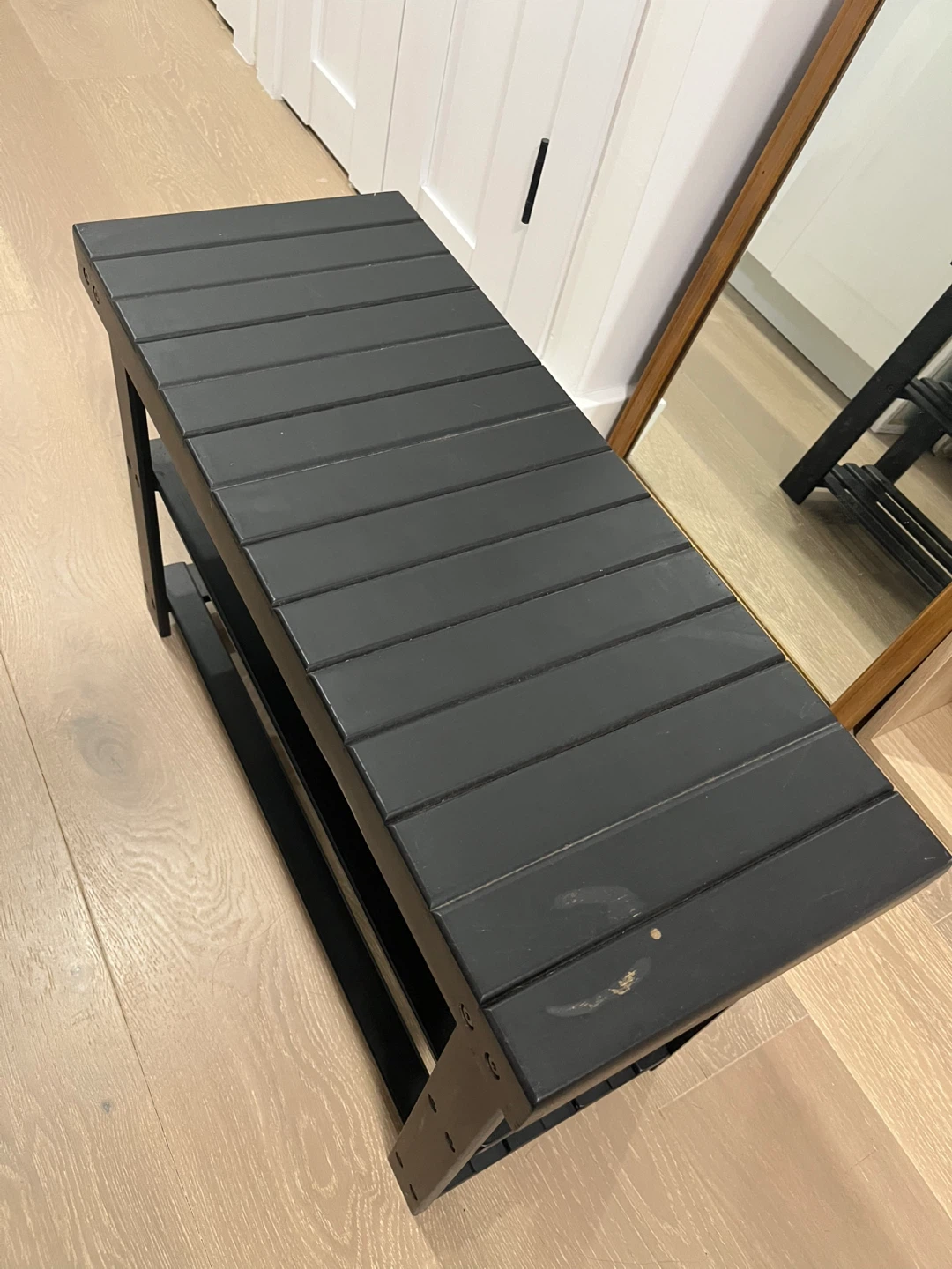 Black Wooden Shoe Rack Bench