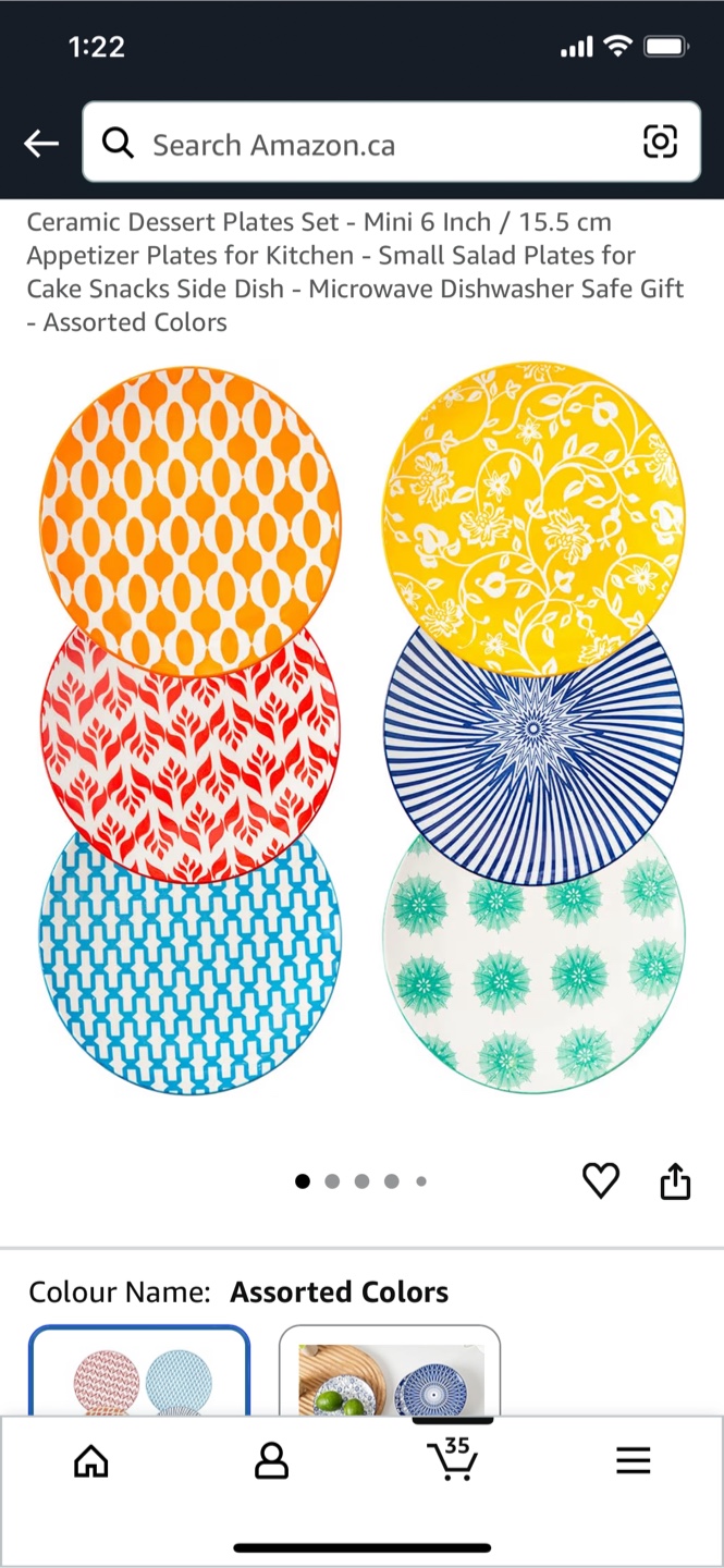 Ceramic Dessert Plates Set - Mini 6 Inch - Assorted