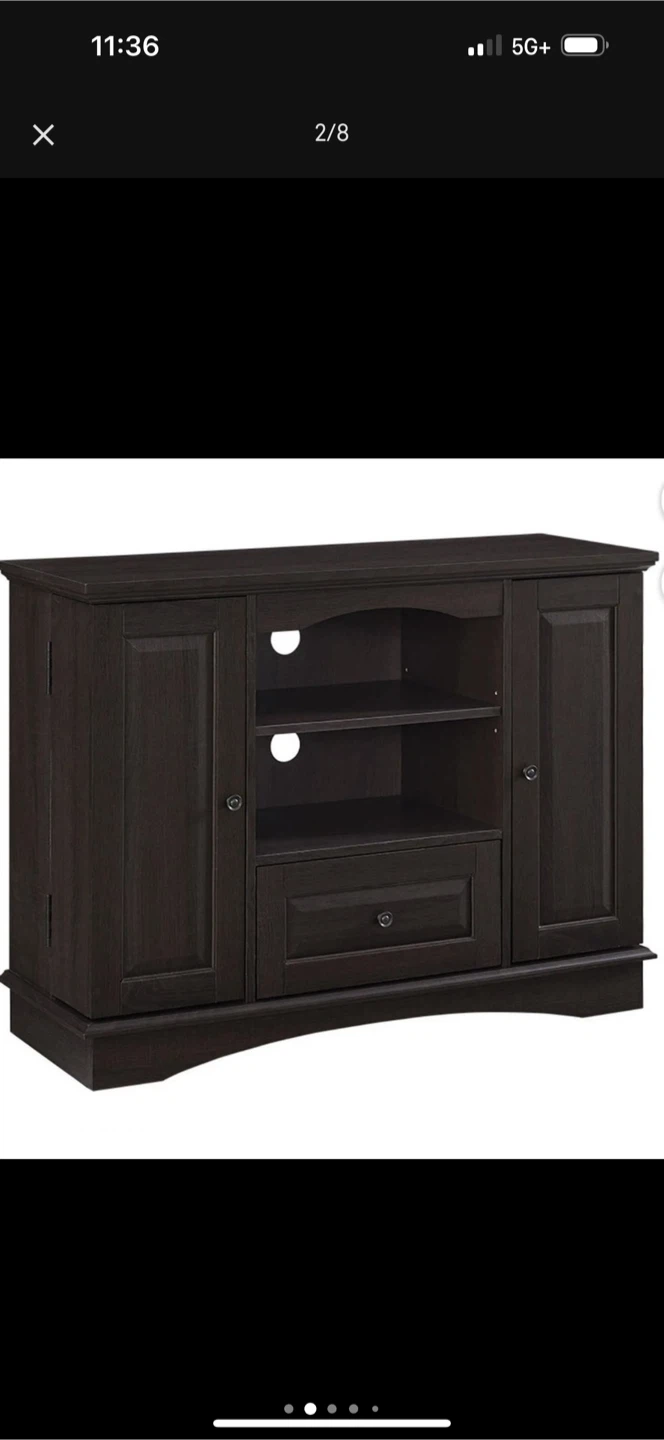 42" Highboy Wood TV Media Stand Storage Console - Espresso - photo 2