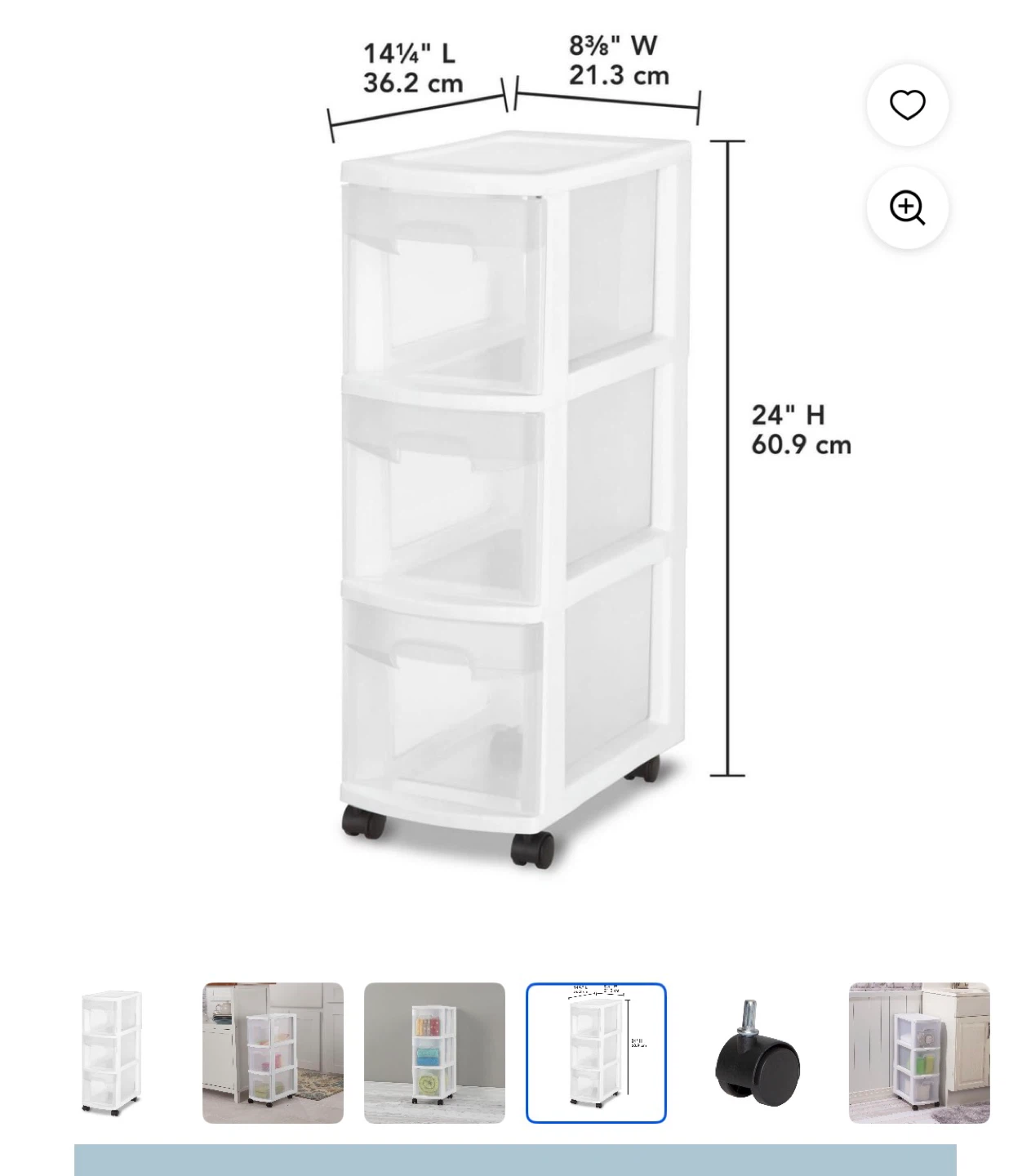 Sterilite 3-Drawer White Storage Tower - photo 5