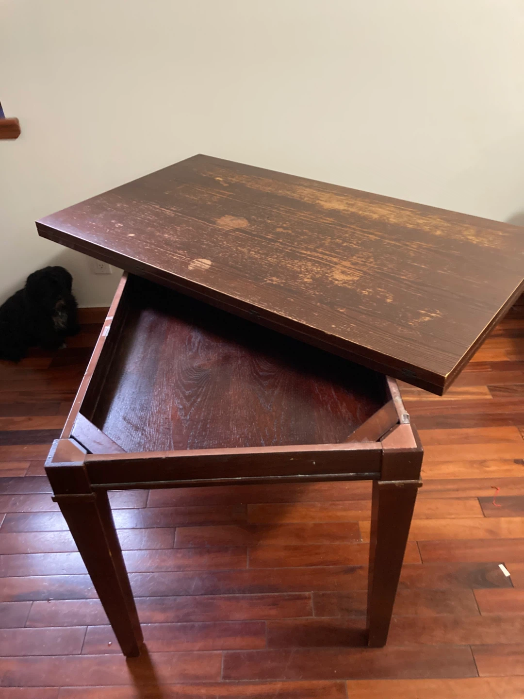 Pivoting, extendable, brown wood, dining table - photo 2