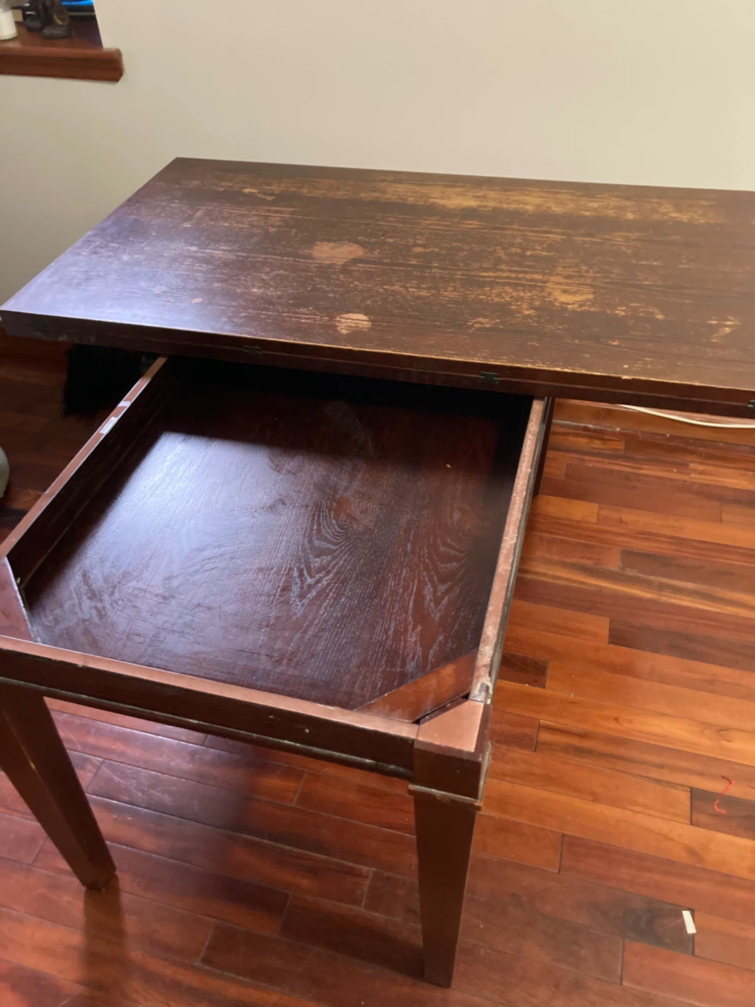 Pivoting, extendable, brown wood, dining table - photo 3