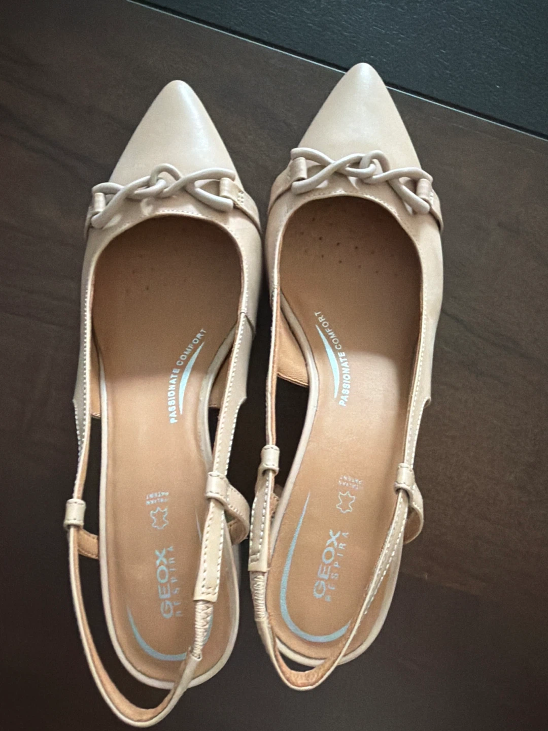 Geox Beige Slingback Heels