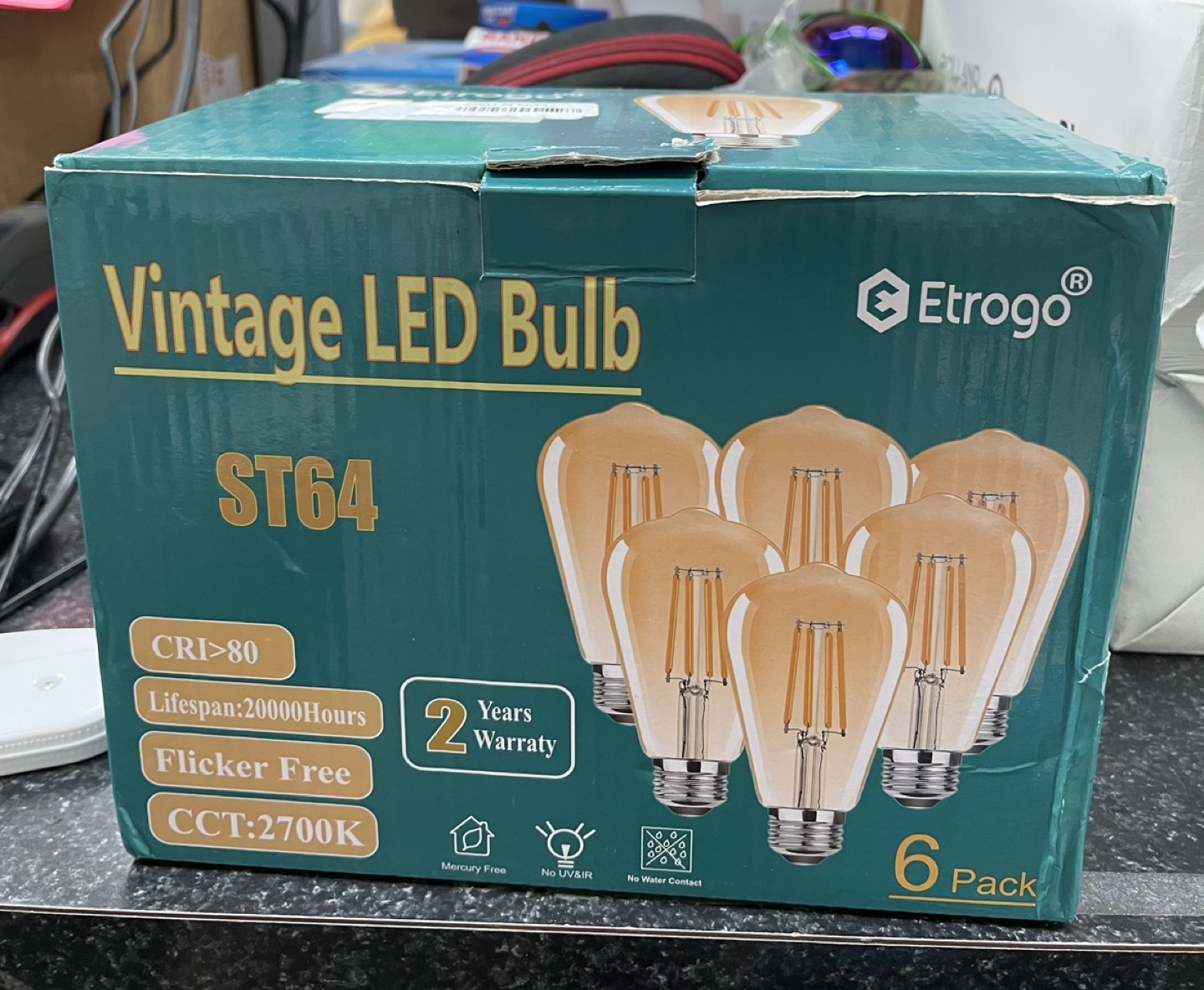 Etrogo Vintage LED Bulb ST64 - 6 Pack