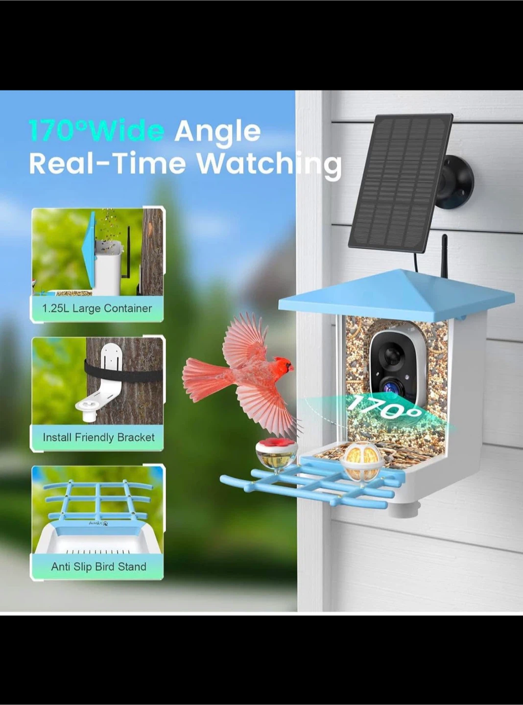 Smart Bird Feeder Camera, Full HD Optical Lens - photo 5