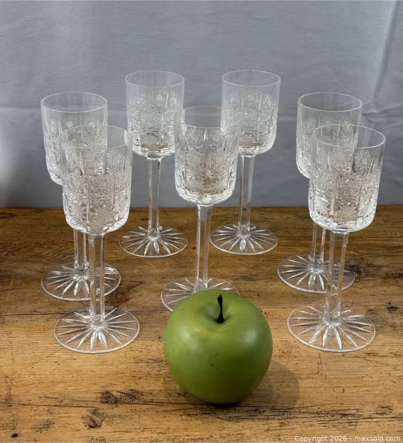 Vintage Crystal Cordial Glasses (Set of 7)