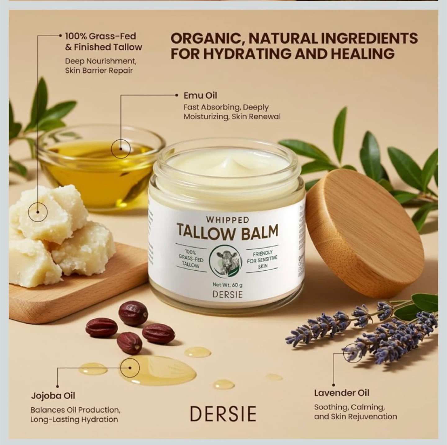 New Whipped Beef Tallow Balm Face Moisturizer - photo 4