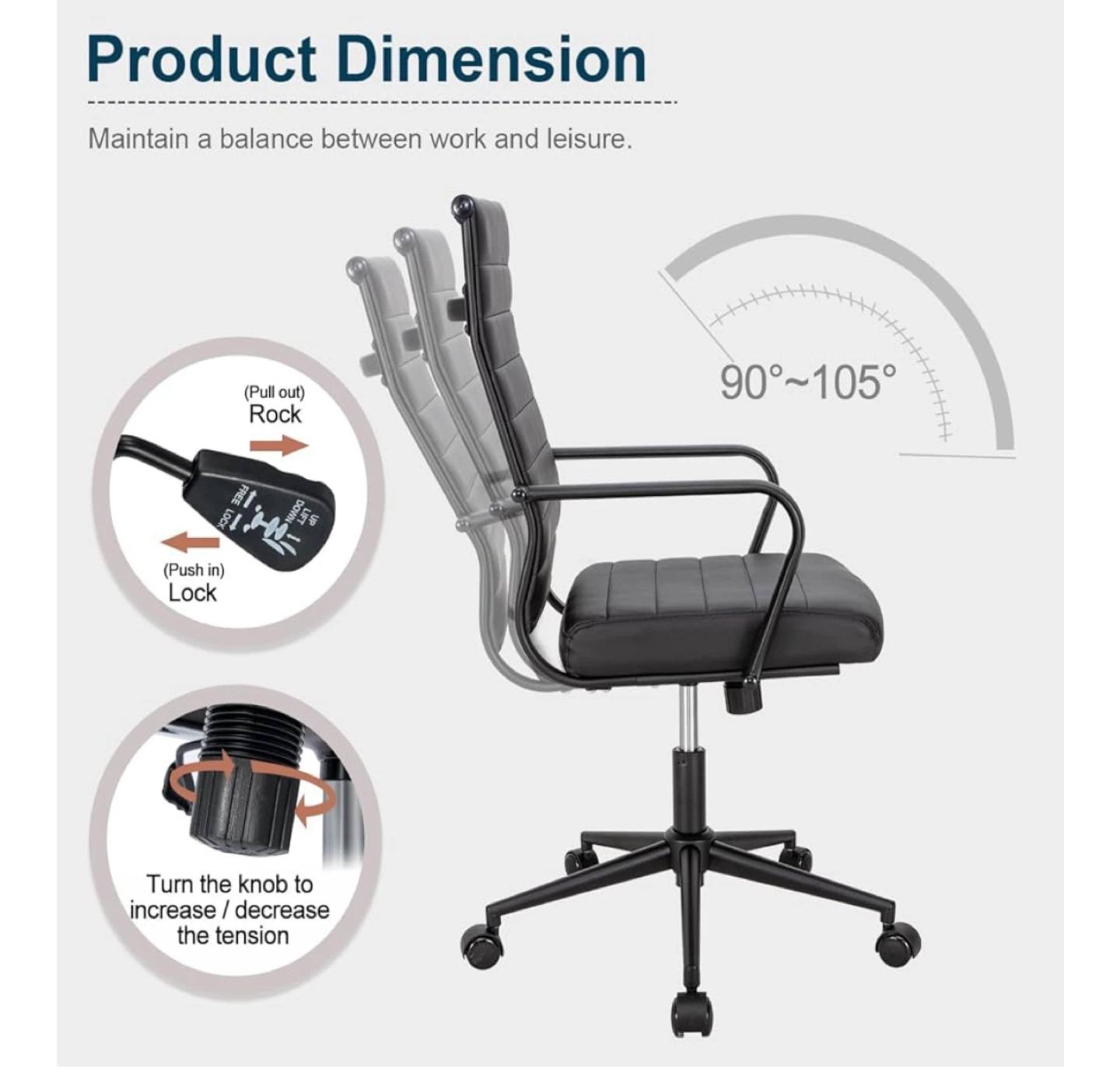 Black Office Chair - Ergonomic Design - photo 4