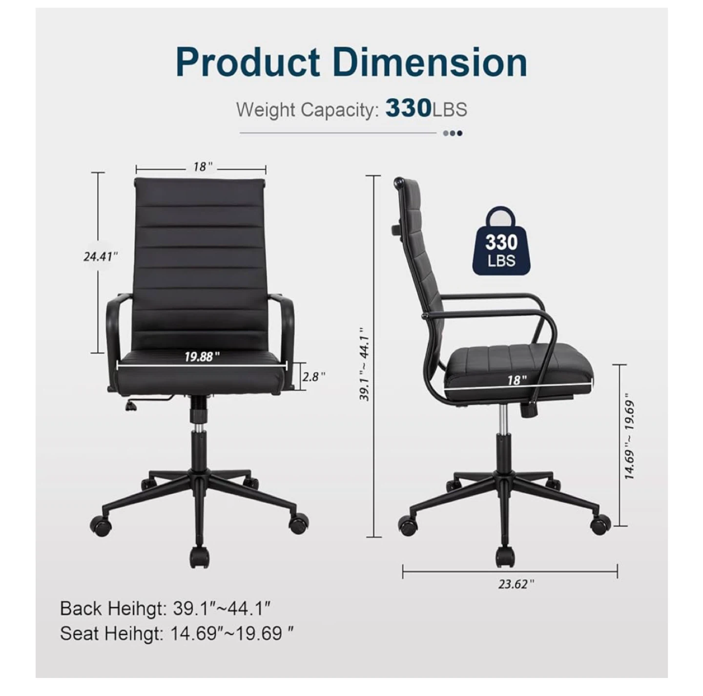 Black Office Chair - Ergonomic Design - photo 2