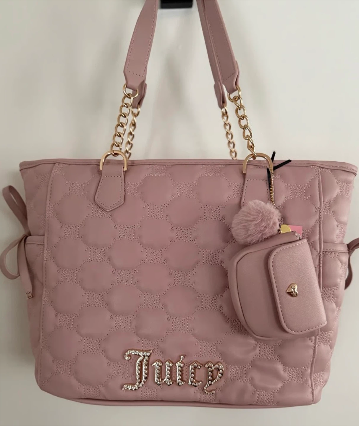 Juicy Couture Pink Quilted Tote Bag