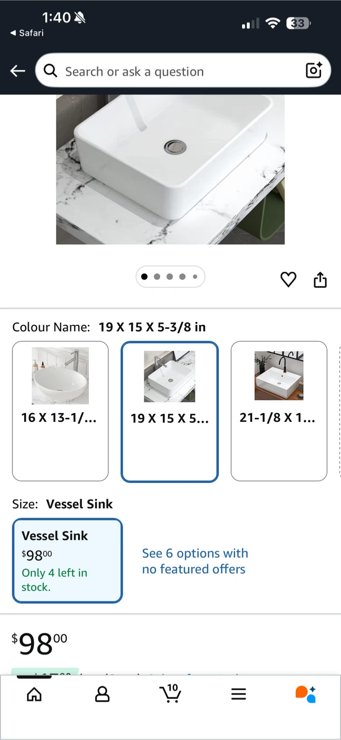 MEJE Rectangle Vessel Sink 19x15x5-3/8 in