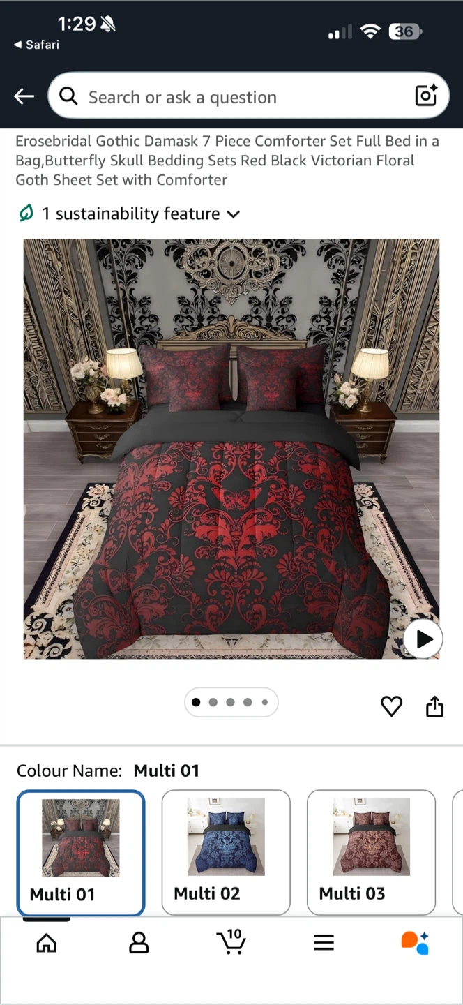 Erosebridal Gothic Damask 7-Piece Full Bedding Set