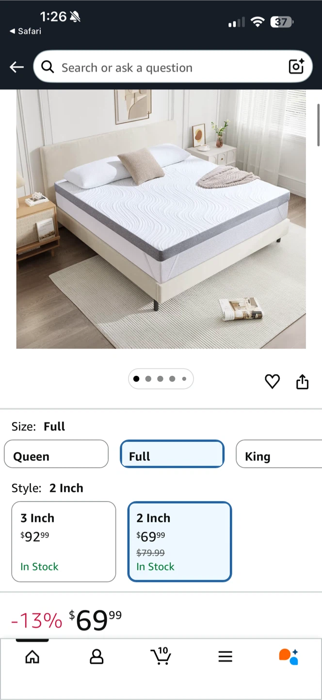 Full Size 2 Inch Mattress Topper - photo 2