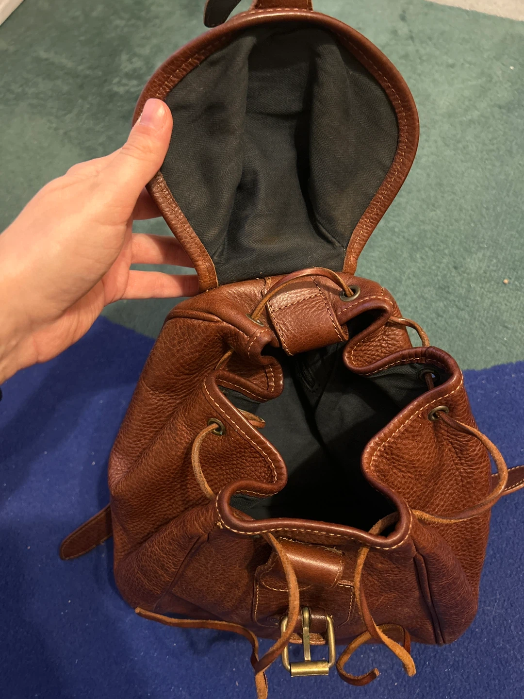 Brown Leather Backpack - photo 2