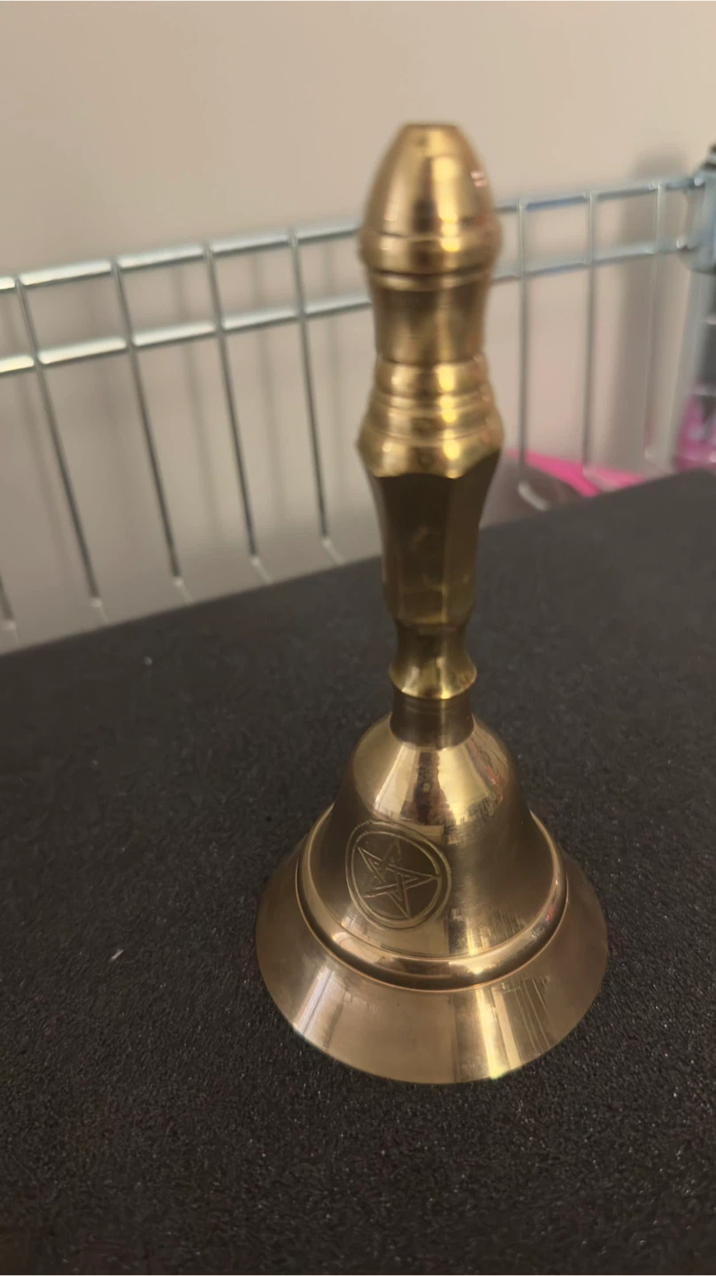 Brass Hand Bell with Pentagram