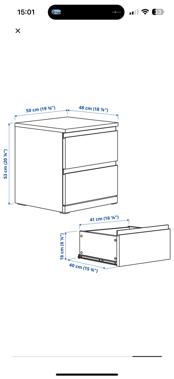 IKEA Nightstand with drawers - photo 2