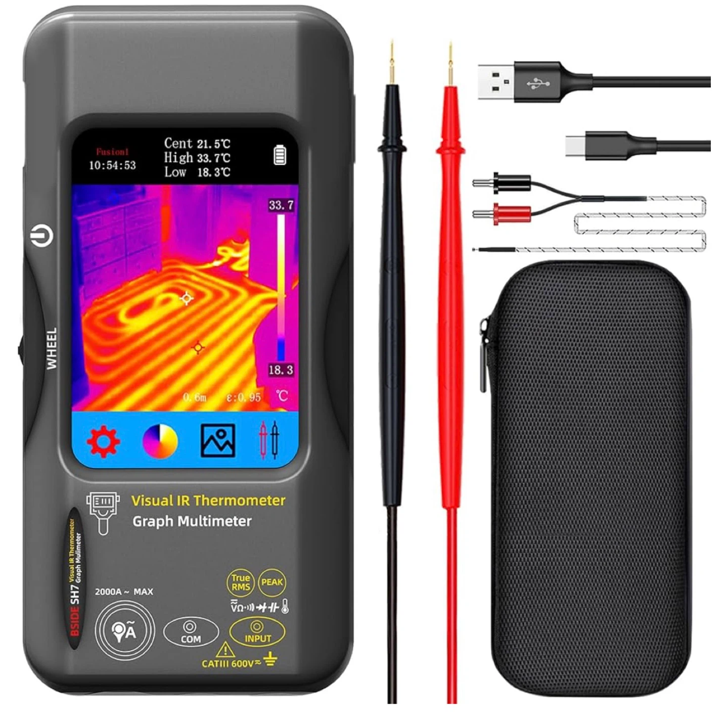 BSIDE SH7 Visual IR Thermometer Graph Multimeter