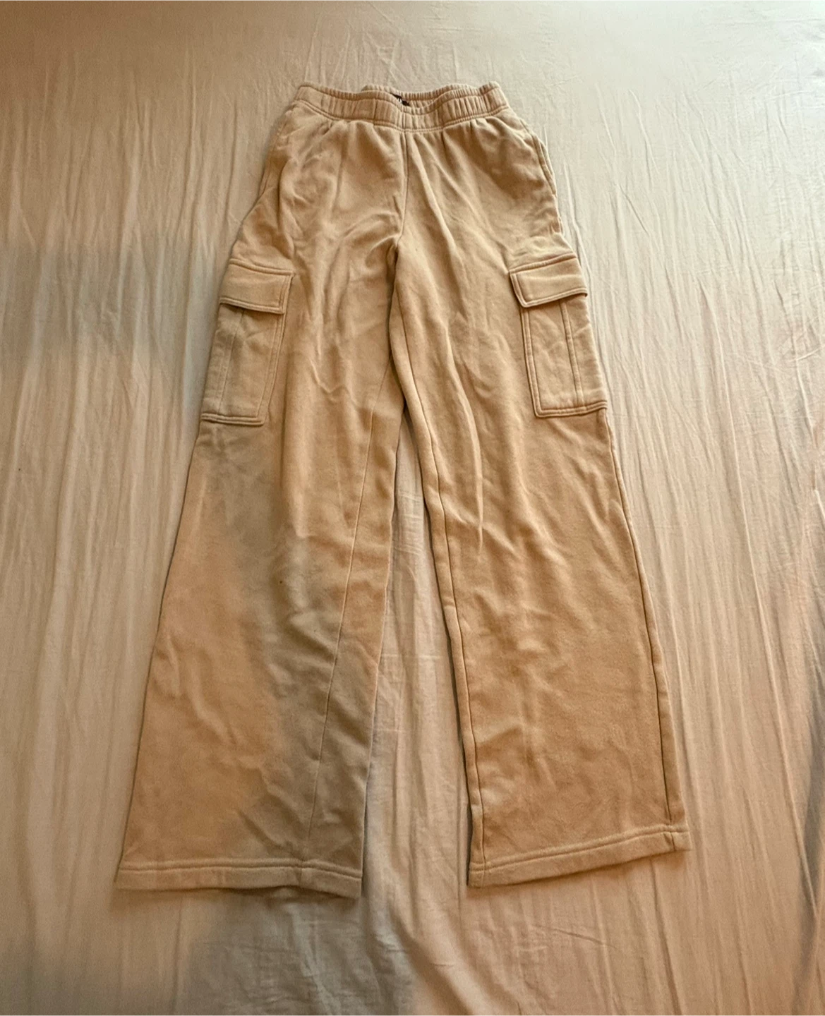 Beige Cargo Sweatpants
