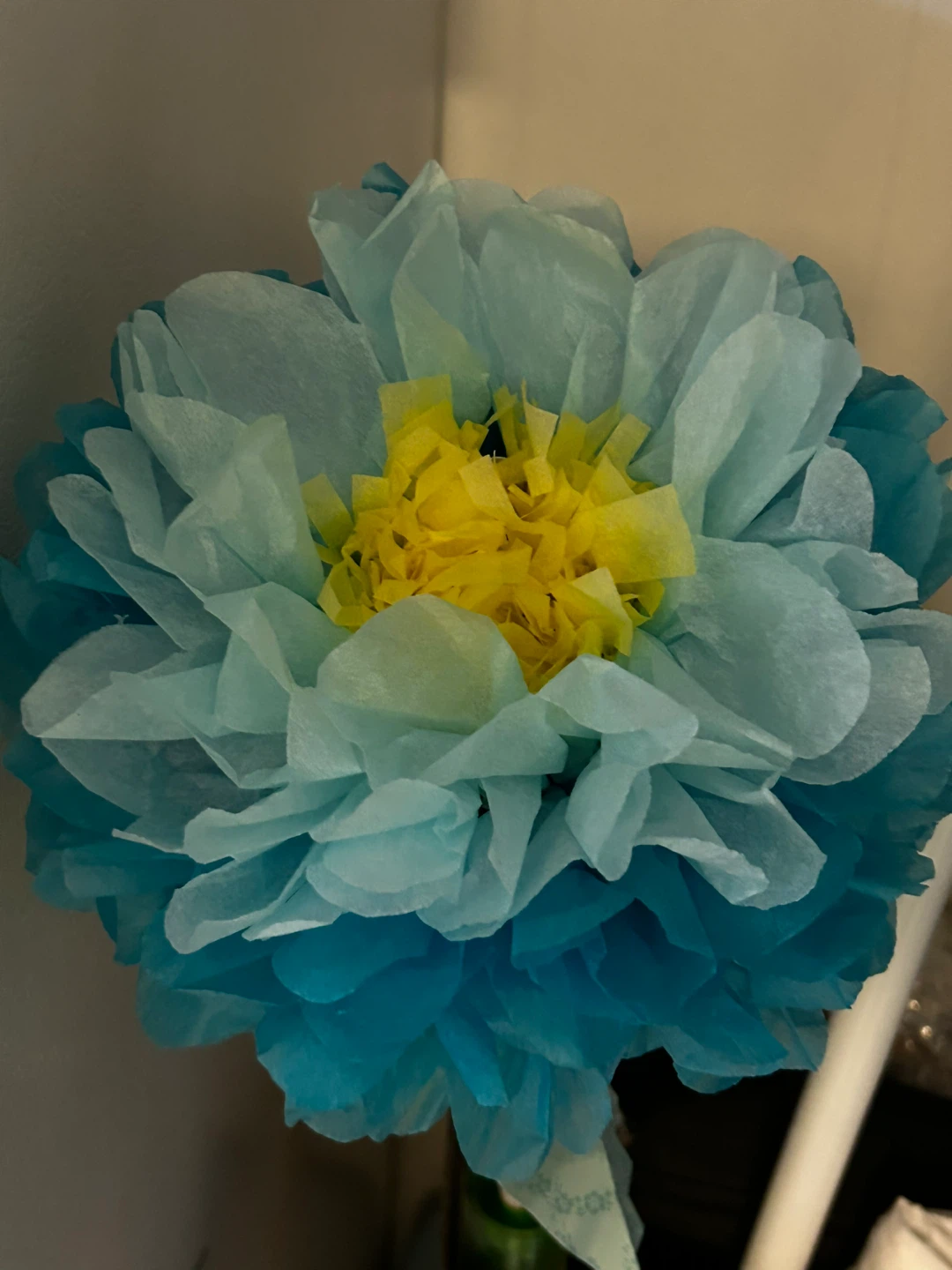 Blue & Yellow Paper Flower Decoration